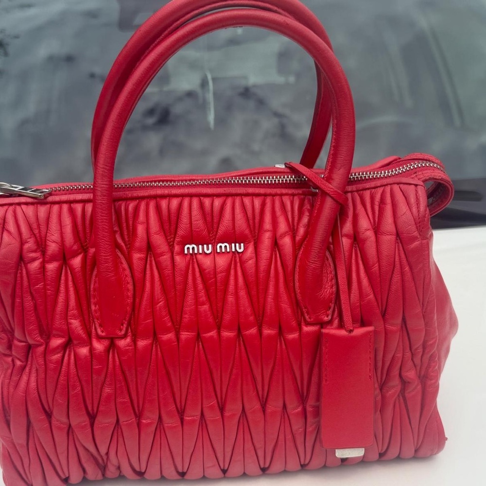 Miu Miu Red Quilted Women's Bag